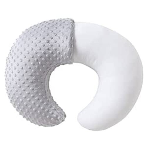 Nursing Pillow and Positioner, Breastfeeding, Bottle Feeding, Baby Sitting Support with Removable Ultra Soft Cover, Tummy Time Support for Baby Boys and Girls (Gray)