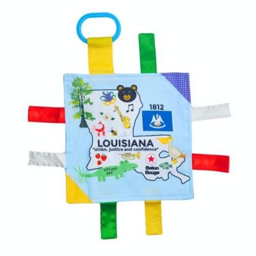 Baby Jack The Learning Lovey Louisiana State Baby Tag Crinkle Square Toy That Teaches Facts 8" x 8"
