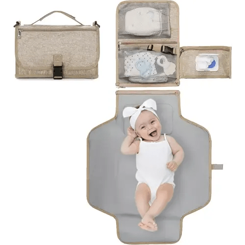 changingMat Portable - Travel Foldable changingStation, Detachable changingPad | Waterproof Convertible Mat with Storage Pockets, Large Capacity Baby changingAccessory for Car Seats and Strollers