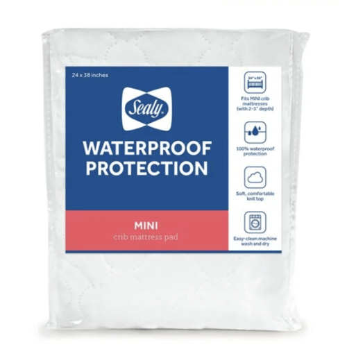 Sealy Waterproof Protection Mini Crib Mattress Protector (37.25"L x 23.25"W)
