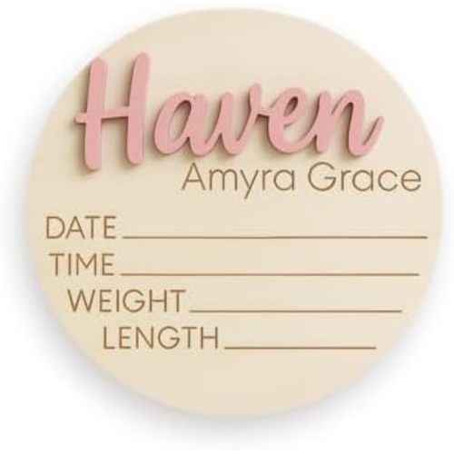 Personalized Name Plaque - Personalized Newborn Announcement Sign for Hospital - Wooden Birth Announcement Sign for Hospital - Baby Name Announcement Sign - Baby Welcome Board
