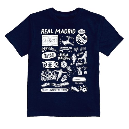 Real Madrid Vive La Fete Toddler Impressions Artwork T-Shirt - Navy