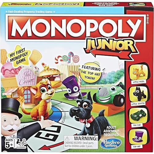 Monopoly Junior Board Game for 4 Players, Ages 5 and up (Amazon Exclusive)