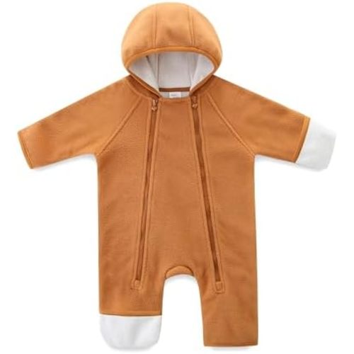 Infant One Piece Zip-Up Hoodie Polar Fleece Spring Fall Outfit Coat 0-18 Months