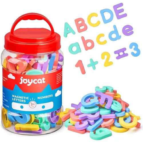 JoyCat Magnetic Letters and Numbers, ABC 123 Alphabet Fridge Magnets for Toddlers & Kids, Preschool Educational Learning Plastic Refrigerator Toy Set, Uppercase & Lowercase, Math Symbols (78 PCS)