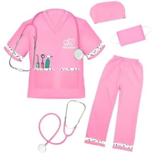 ANPHILE Dentist Costume for Kids, Kids Doctor Dentist Play Set, Halloween Dress Up Costume for Boys Girls