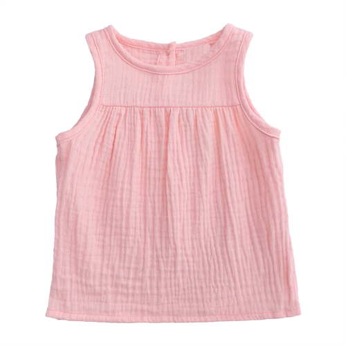 Odeerbi Baby Toddler Girls Tank Top Kids Cotton Linen Vest Summer Candy Color Vest Pink