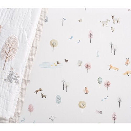 Dakota Woodland Organic Crib Fitted Sheet | Pottery Barn Kids