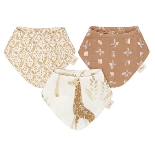 Kendi Safari Muslin Cotton Bandana Baby Bib (3 Pack)
