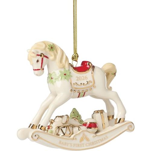 Lenox 898575 2026 Babys 1st Christmas Vintage Rocking Horse Ornament