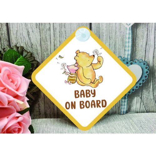 Winnie the Pooh Baby on Board Car Sign Baby on Board Child on Board - Etsy