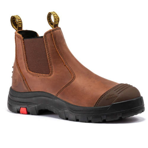 ROCKROOSTER Lumen Brown 6 inch Pull-on Leather Work Boots AK224 | Rock Rooster Footwear Inc