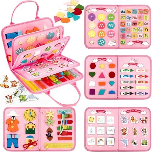hahaland Busy Board Montessori Toys Busy Book Toddler Girl Gifts Travel Toy