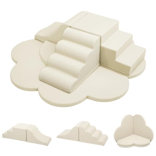 Merax Indoor Climbing Toys for Toddlers, 6-Piece Soft Foam Climbing Blocks | Climb & Slide Soft Play Set