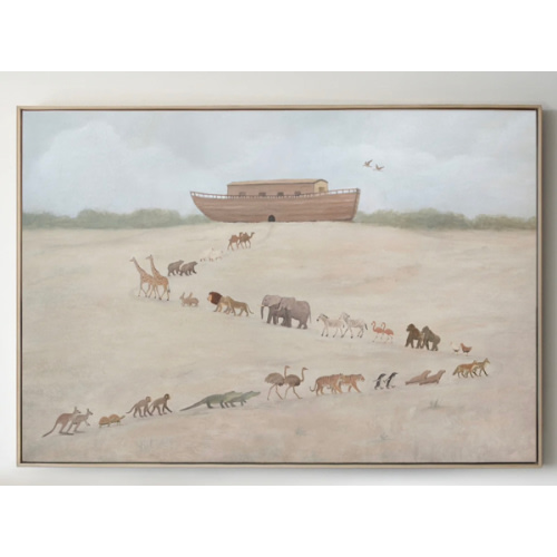 Noah’s Ark | Christian Canvas Wall Art | Soft Neutral Palette of Peace – Christian Modern