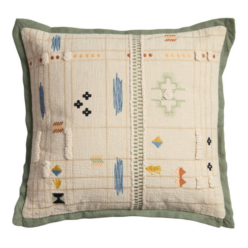 Ivory Geometric Symbols Throw Pillow