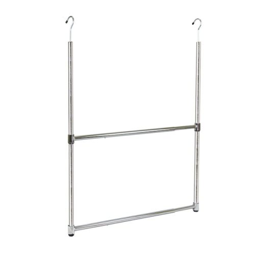 Oceanstar 2-Tier portable adjustable closet hanger rod 2.3-in L x 35.5-in H Extendable Stainless Steel Metal Closet Rod with Hardware ACR1538C at Lowes.com