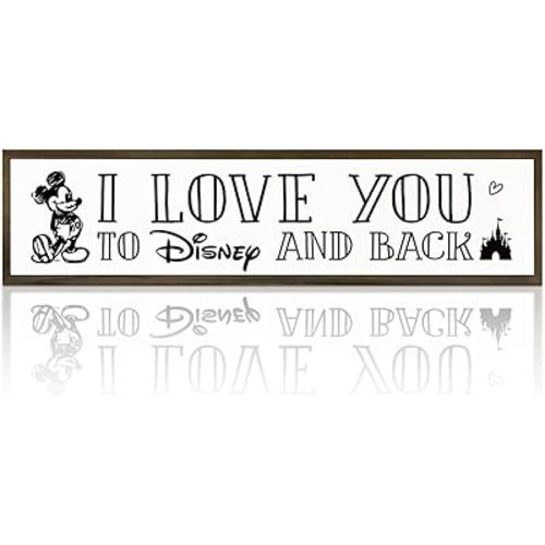 Love Sign Decor, Decorative Signs and Plaques, Wooden Box Signs for Home Decor, Master Bedroom Decors, Farmhouse Wall Decoration, Desk Decors Art, I Love You to Disney and Back Sign