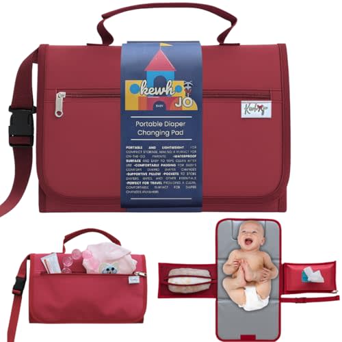 Portable Diaper Changing Pad - Compact Foldable Waterproof Travel Baby Changing Mat, Lightweight On-the-Go Diaper Clutch with Built-in Cushion & Wipe-Clean Surface