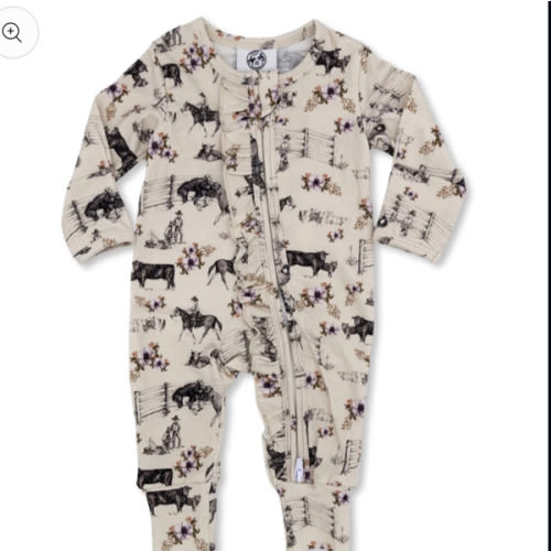 Western Serenity -Ruffled- Folding Feet Jammies – Cowkid Clothing Company