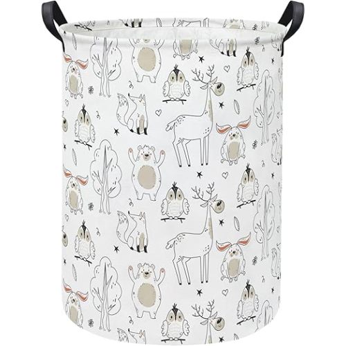 Baby Laundry Hamper kids laundry Basket Waterproof Storage Bin for Bedroom Toy Clothes Organizer Basket Woodland Animals Room Décor(Animals)