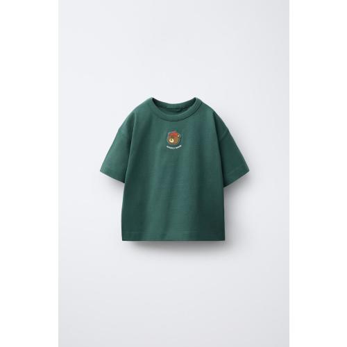 RUBBER APPLIQUÉ T-SHIRT - Green | ZARA United States
