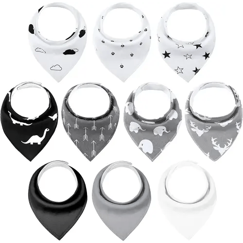 Yoofoss Baby Bibs 10 Pack Soft and Absorbent Baby Bandana Drool Bibs for Boys Girls