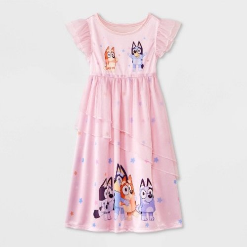 Toddler Girls' Bluey Fantasy NightGown - Pink 5T