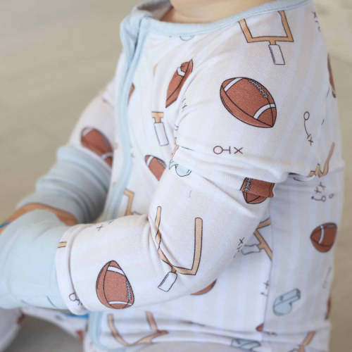 Tiny Touchdowns Convertible Zip Romper | Neutral