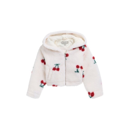 Kids' Cherry Print High Pile Fleece Jacket