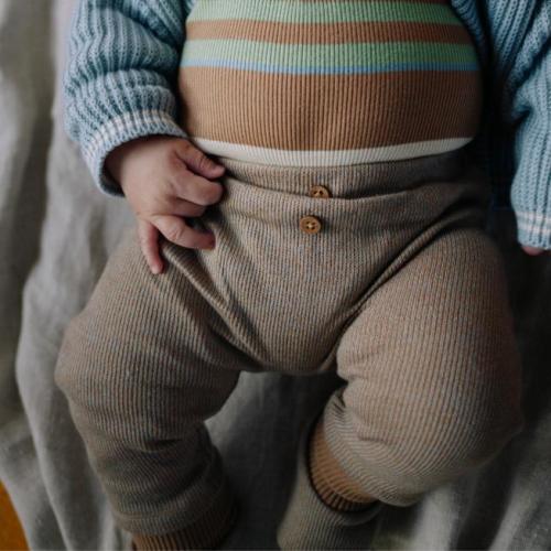 Riffle (Amsterdam) - Organic Cotton Knit Pants - Stone Blue