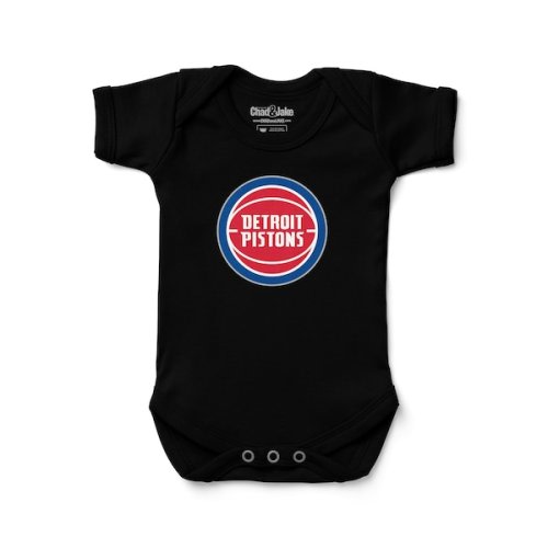Newborn & Infant Detroit Pistons Chad & Jake Black Primary Logo Bodysuit