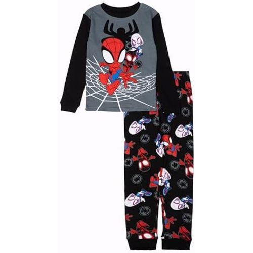 Marvel Boys' 2-piece Snug-fit Cotton Matching Holiday Pajama Set, Soft & Cute for Kids