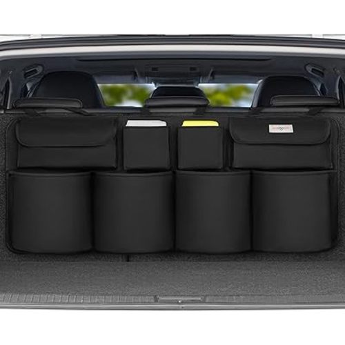 SURDOCA Car Trunk Organizer, LARGE CAPACITY Car Organizers and Storage with 8 Pockets, Upgraded Trunk Storage for Car, SUV, Truck, MPV