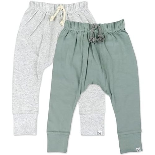 HonestBaby Multipack Honest Pants Joggers Pull on 100% Organic Cotton for Infant Baby and Toddler, Boys, Girls, Unisex