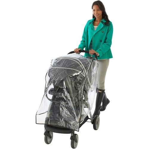Nuby Travel System Weather Shield, Clear Plastic Stroller Cover with Storage Pocket & Vented Sides