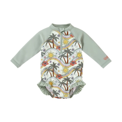 Baby Girl's Long Sleeve Ruffle Legged One-Piece Swimsuit – UV Skinz®