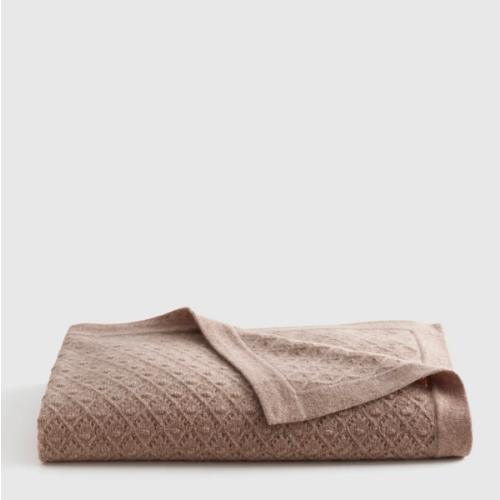 Washable Cashmere Pointelle Baby Blanket in Oatmeal