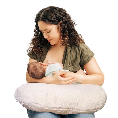 Boppy Nursing Pillow - Ergonomic Bottle & Breastfeeding Pillow with High, Firm, Large Area, Water-Repellent Cushion with Washable Cover; Baby Safety Alliance Verified - Oatmeal Boucle
