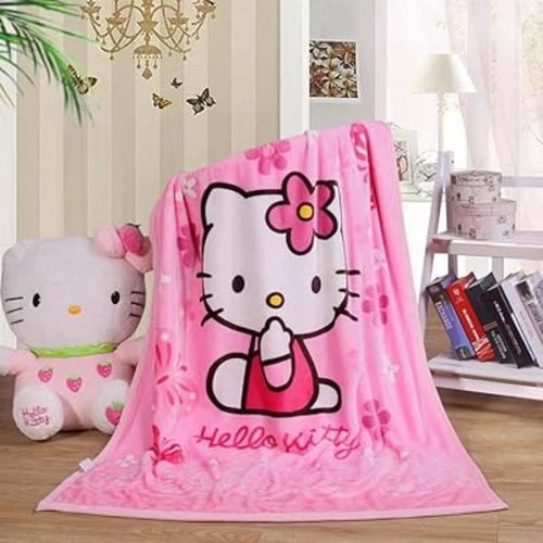 SIKYUCOR Cartoon Printing Throw Blanket for Girls Kids Adults, 40""x55"", All Seasons Flannel Fleece Blanket, Soft & Warm Plush Blankets for Couch Sofa Bed Camping Travel (pink 1)
