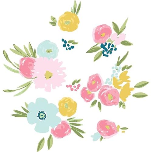 Exploded Floral Pink Peel and Stick Wall Decals by RoomMates, RMK5534GM