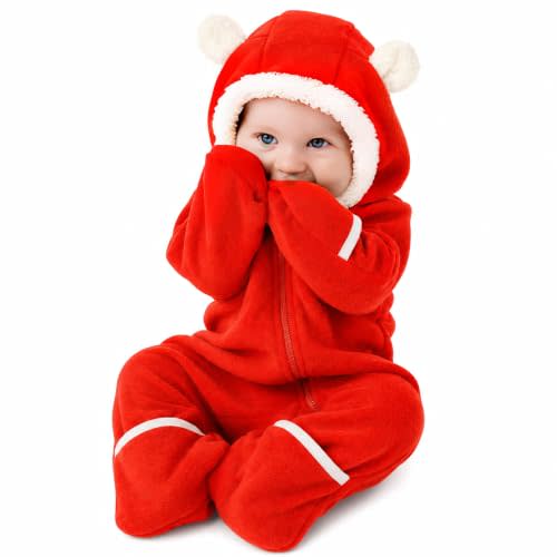 Cuddle Club Fleece Baby Bunting Bodysuit Hoodie, Newborn - 5T | Infant Romper Hooded Sweater Outfit, Car Seat Friendly, Convertible Mittens & Booties, Warm Jacket, Winter Suit Clothes