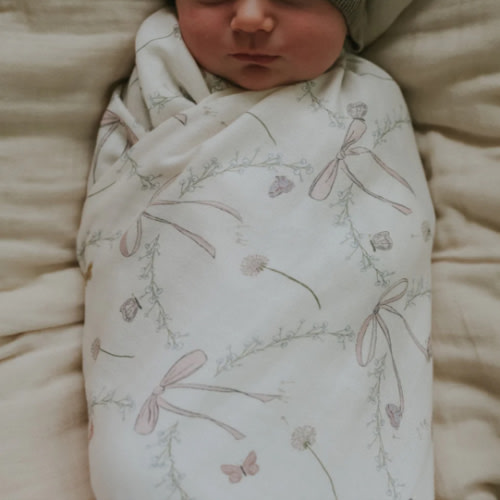 Bows & Butterfly Kisses Swaddle - Pink