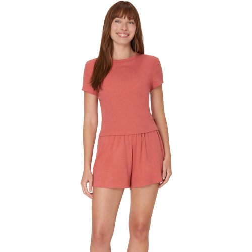 Hanes womens Originals 2-piece Lounge Set, Supersoft Cropped Baby Doll Tee & Sleep Shorts Loungewear Set