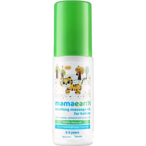 Mamaearth Soothing Massage Oil for Babies with Sesame, Almond & Jojoba Oil 3.38 Fl Oz/100ml