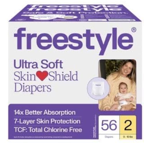 Free~Style Hyper Absorbent Ultra Soft TCF Baby Diapers (Size 2, 56 Count)