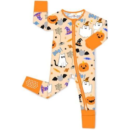 babee Reshinee Bamboo Viscose Baby Footie Pajama, Zipper Sleeper Boys Girls