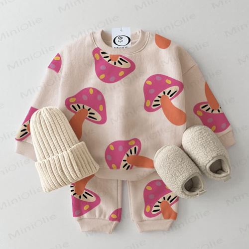 Baby Beige Pink Mushroom 2-piece Set