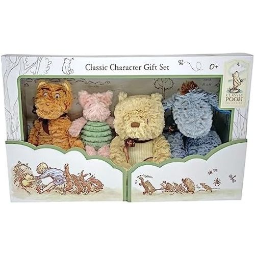 KIDS PREFERRED Disney Baby Classic Winnie The Pooh and Friends 4 Piece Plush Collector Set Stuffed Animals