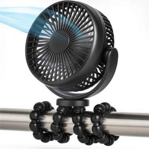 Momcozy Portable Stroller Fan - Black: Rechargeable, Adjustable Tilt Head, Battery-Powered, 0.984 Blade Diameter : Target
